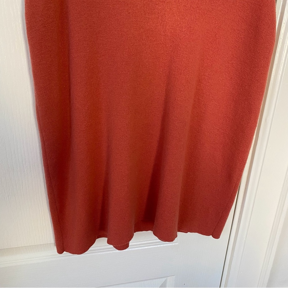 Eileen Fisher Coral Rust Orange V-neck Italian Yarn Wool Sweater Top Size 1X - Picture 3 of 11